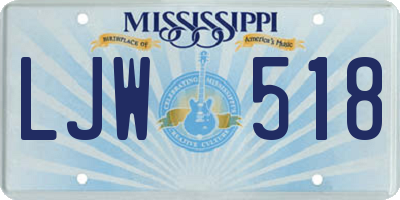 MS license plate LJW518