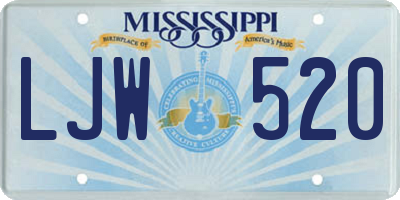 MS license plate LJW520