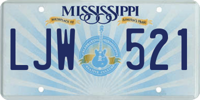 MS license plate LJW521