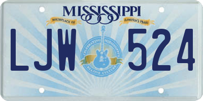 MS license plate LJW524