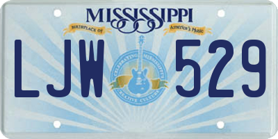 MS license plate LJW529