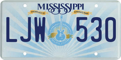 MS license plate LJW530