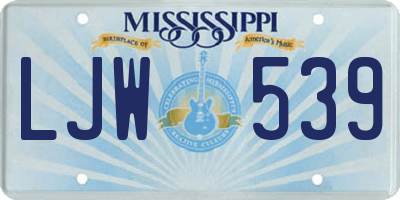 MS license plate LJW539