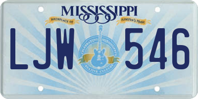 MS license plate LJW546
