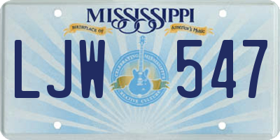 MS license plate LJW547