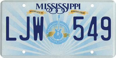 MS license plate LJW549