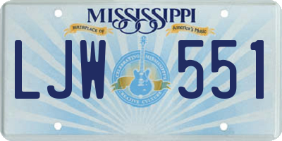 MS license plate LJW551