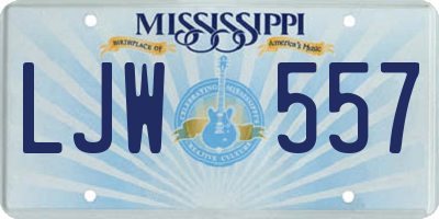 MS license plate LJW557