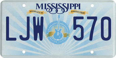 MS license plate LJW570
