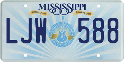 MS license plate LJW588