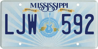 MS license plate LJW592