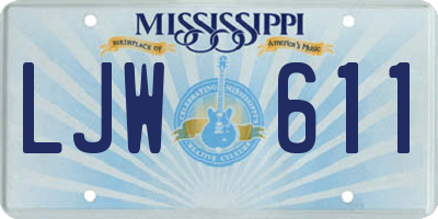 MS license plate LJW611