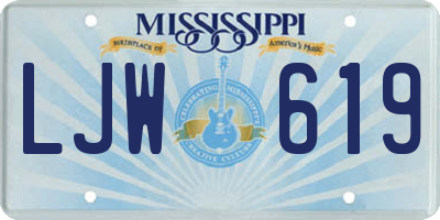 MS license plate LJW619