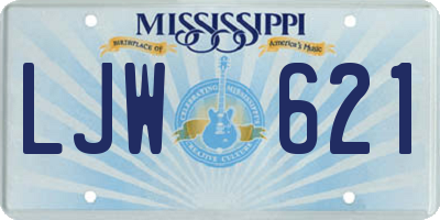 MS license plate LJW621