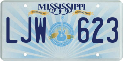 MS license plate LJW623