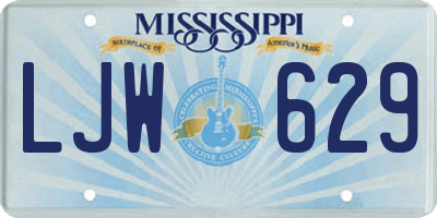 MS license plate LJW629