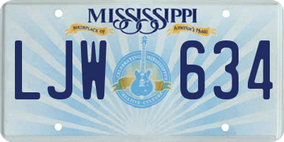 MS license plate LJW634