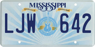 MS license plate LJW642