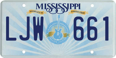 MS license plate LJW661