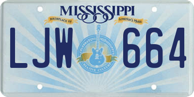 MS license plate LJW664