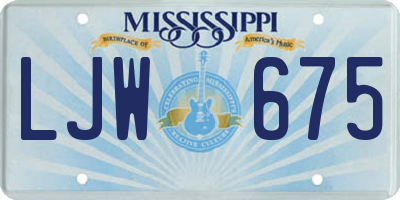 MS license plate LJW675