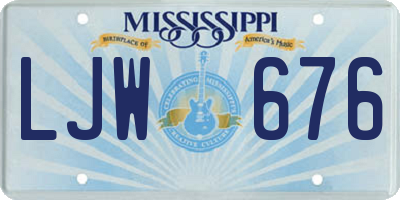 MS license plate LJW676