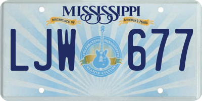 MS license plate LJW677