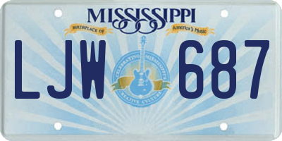 MS license plate LJW687