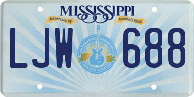 MS license plate LJW688