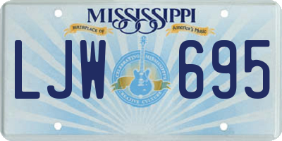 MS license plate LJW695