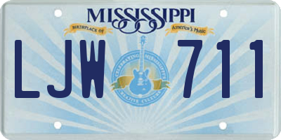 MS license plate LJW711