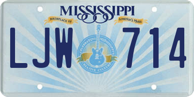 MS license plate LJW714