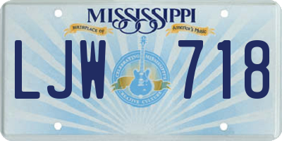 MS license plate LJW718