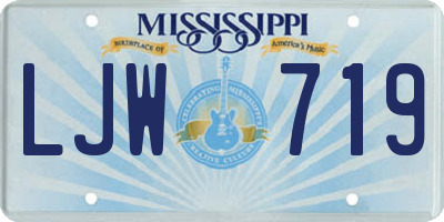 MS license plate LJW719