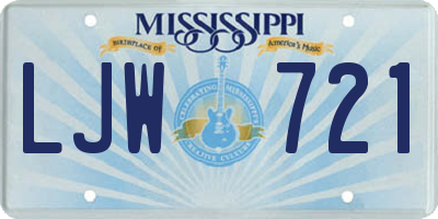 MS license plate LJW721