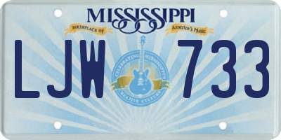MS license plate LJW733