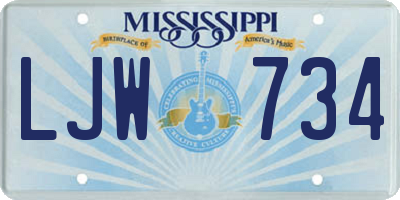 MS license plate LJW734