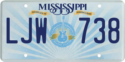 MS license plate LJW738