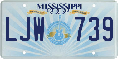 MS license plate LJW739