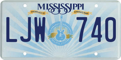 MS license plate LJW740
