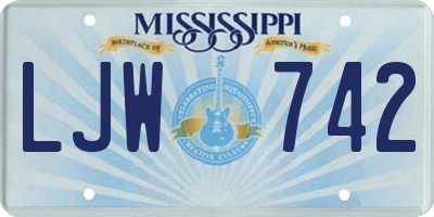 MS license plate LJW742