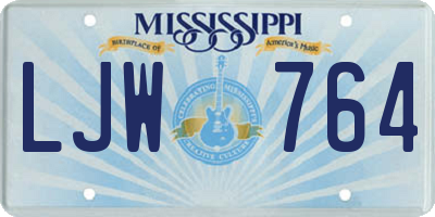 MS license plate LJW764