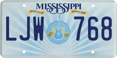 MS license plate LJW768