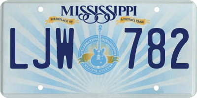 MS license plate LJW782