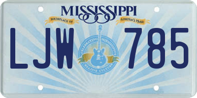 MS license plate LJW785