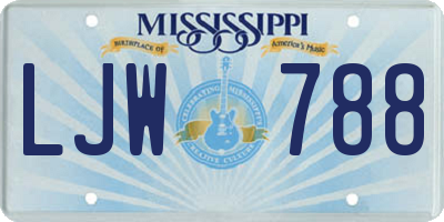 MS license plate LJW788