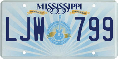 MS license plate LJW799