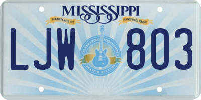 MS license plate LJW803