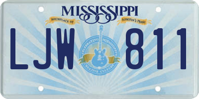 MS license plate LJW811