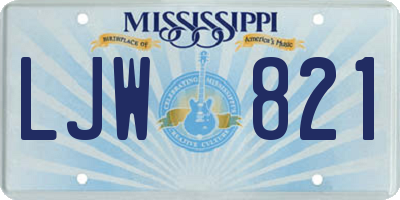 MS license plate LJW821